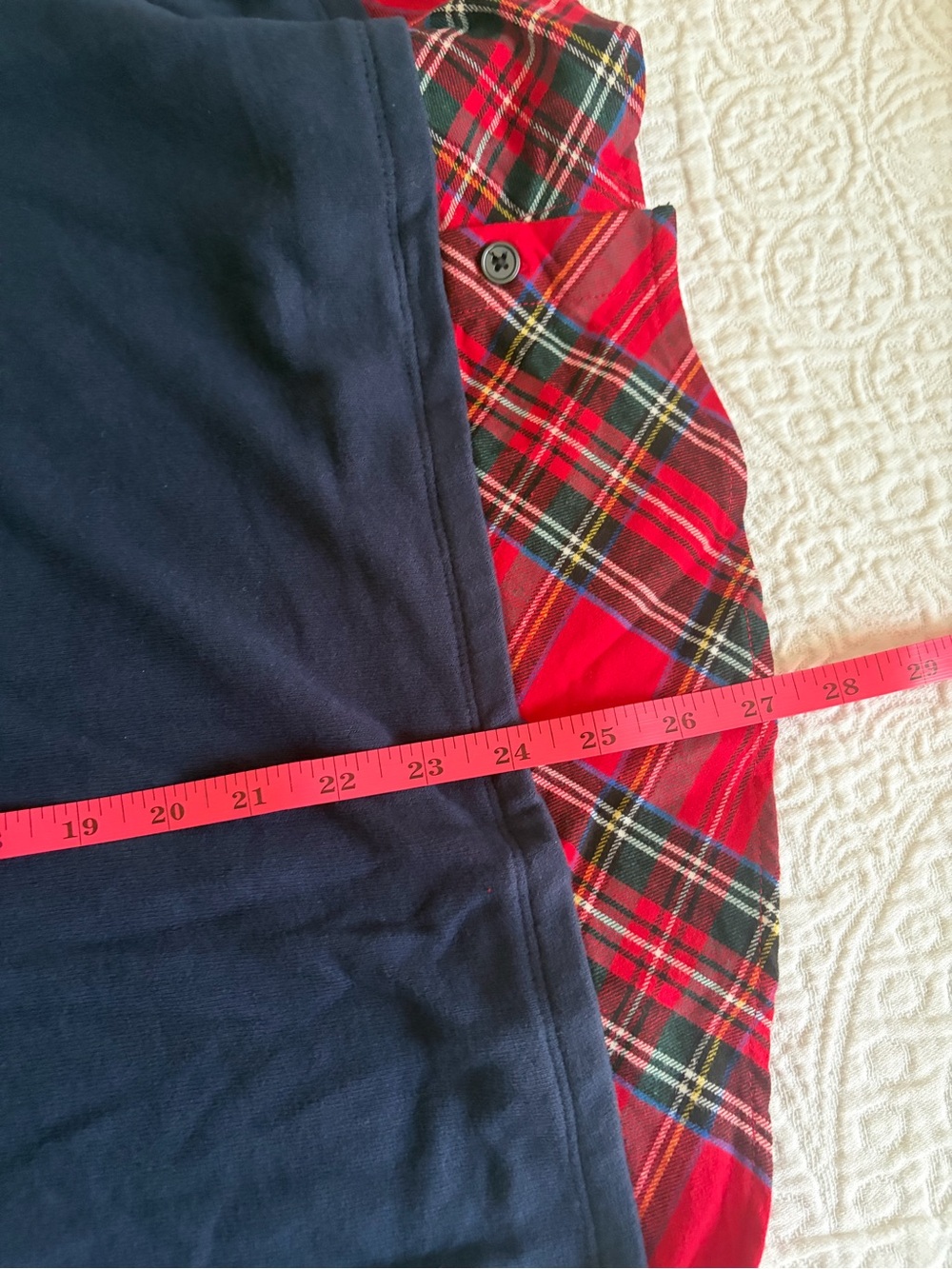 New JingleBelles by Kim Gravel Peek a Boo Ruffle Tartan Top Twilight size Large - Picture 6 of 10
